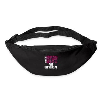 Human Rights Qatar Flag Slogan Gift - Bum bag - black - Front