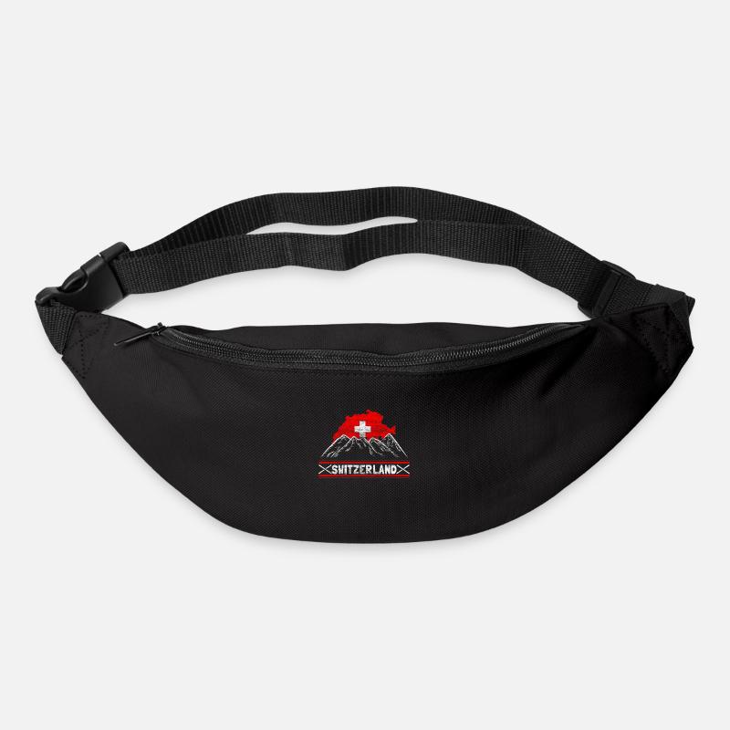 Schweiz Schweizerisch Fahne Geschenk - Gürteltasche - Schwarz