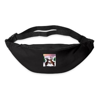 Zwei verspielte Rentiere - Gürteltasche - Schwarz - Vorne