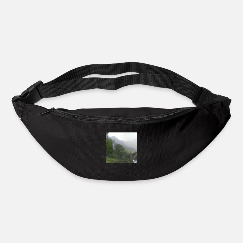 Beau paysage dans le brouillard - Sac banane - noir