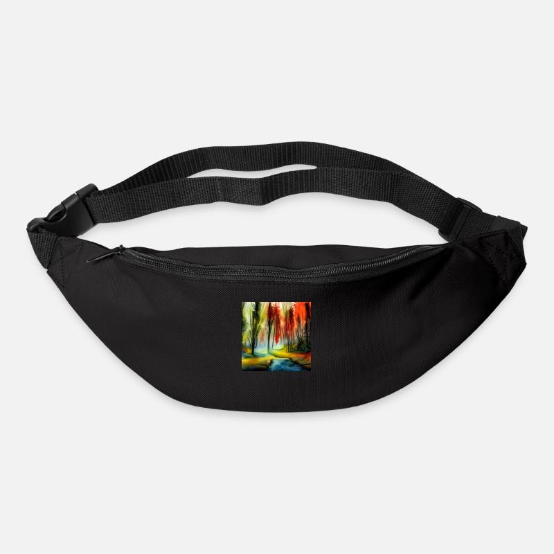 Waldquell-Aquarell - Gürteltasche - Schwarz