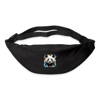 Panda géométrique abstrait coloré - Sac banane - noir - Devant