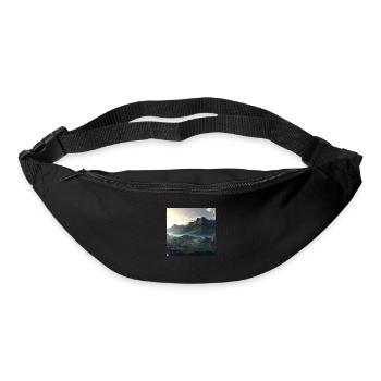 Beautiful mountain landscape in the fog - Bum bag - black - Front