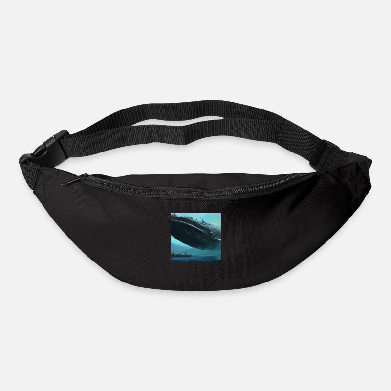 Whale floating in the sky - Bum bag - black