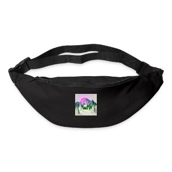 beautiful winter landscape, origami - Gürteltasche - Schwarz - Vorne