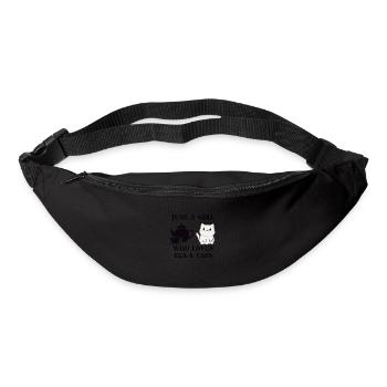 Tee Katze Geschenkidee süß lustig - Gürteltasche - Schwarz - Vorne