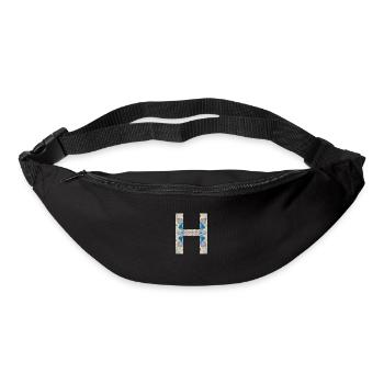 Letter H in mandala - Bum bag - black - Front