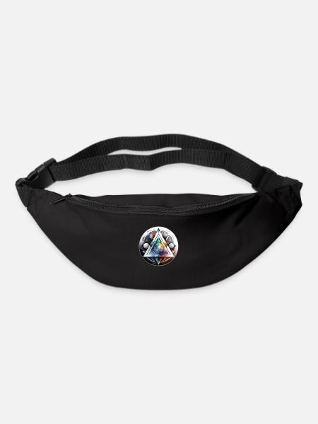 Triangle and mystical circle geometric and futuristic - Bum bag - black