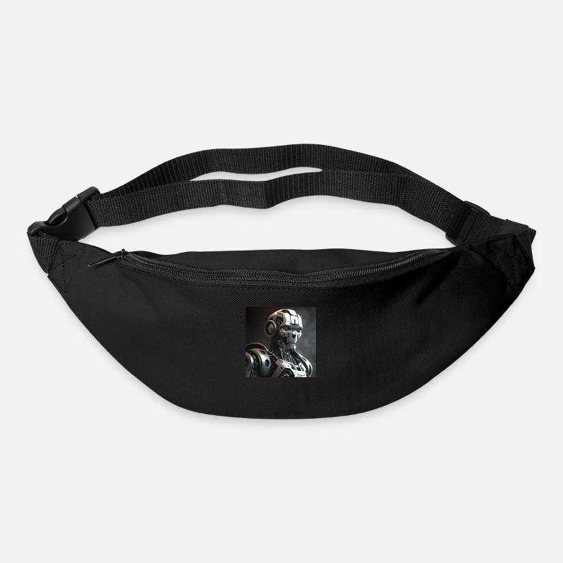 Robot cyborg yeux rouge - Sac banane - noir