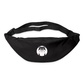 Ratons laveurs Mignon Cartoon Raccoon 15 - Sac banane - noir - Devant
