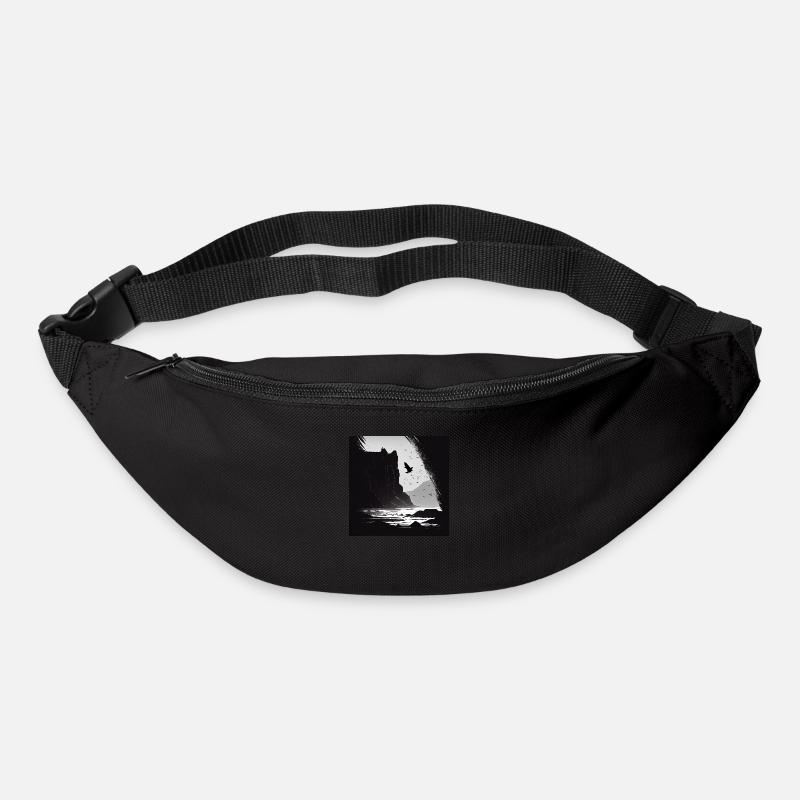 rough sea with cliffs - Bum bag - black
