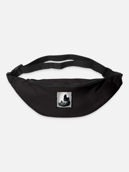 rough sea with cliffs - Bum bag - black
