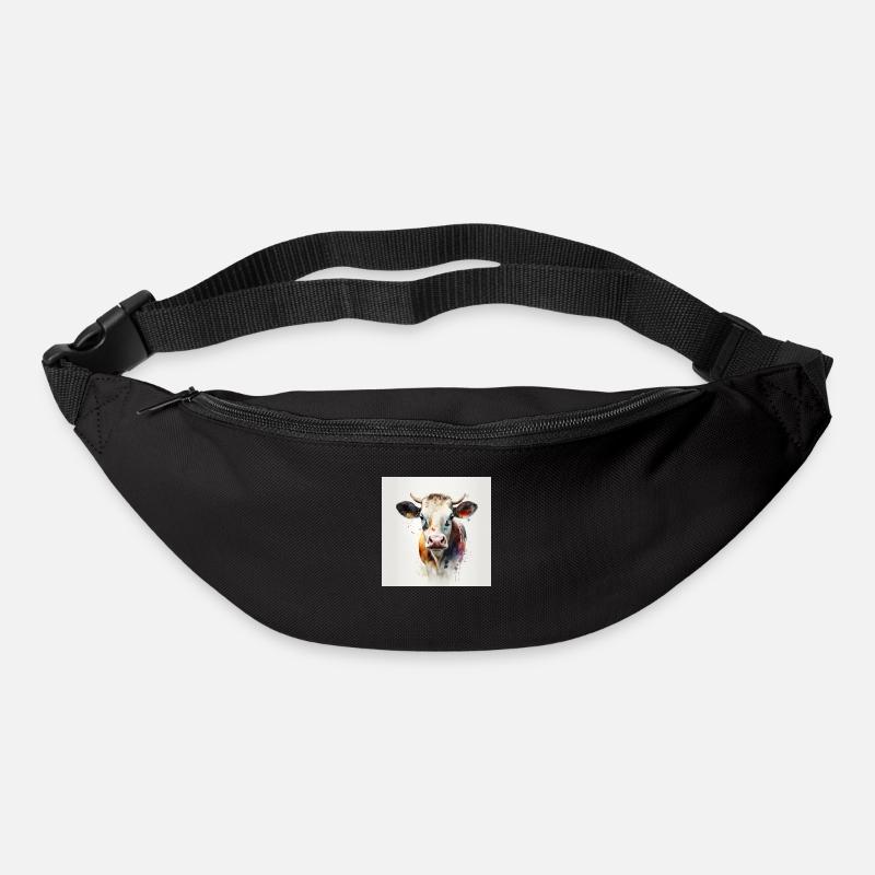Kuh Wasserfarbe - Gürteltasche - Schwarz