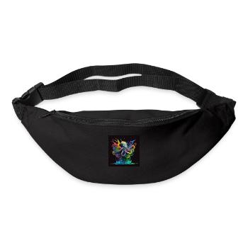 Pieuvre / méduse colorée, design unique - Sac banane - noir - Devant