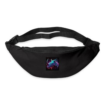 Rhinoceros with neon colors, synthwave / 80s - Bum bag - black - Front