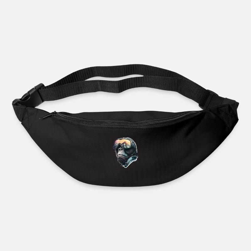 Skieur gorille cool - Sac banane - noir