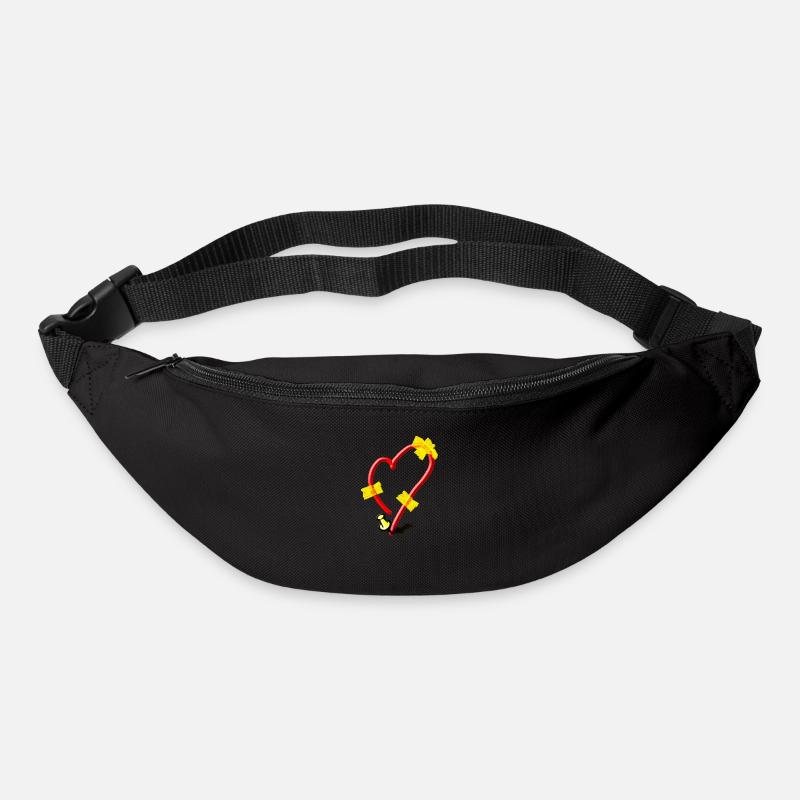 Patched Heart - Bum bag - black