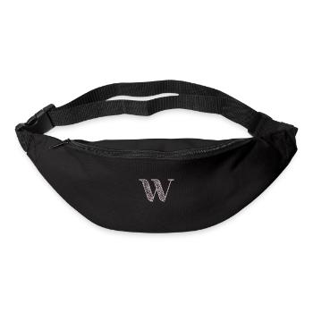 Mandala Monogram Initial in Dusky Pink - Letter W - Bum bag - black - Front