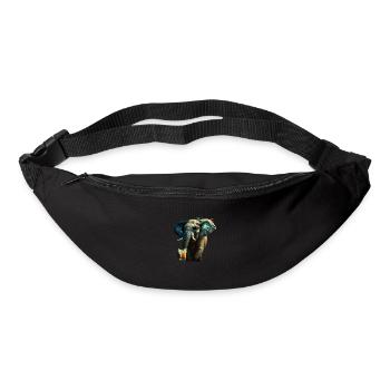 Cool elephant with beer and sunglasses - Bum bag - black - Front