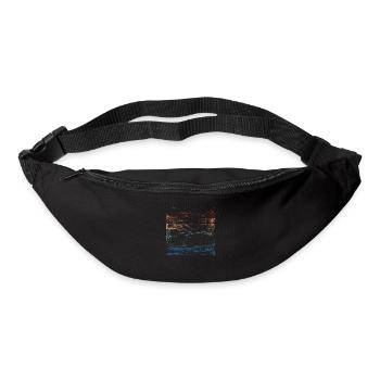 Retro Regenbogen Distressed Pinselstriche - Gürteltasche - Schwarz - Vorne