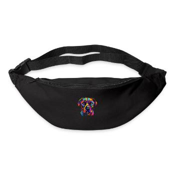 Hund mit Brille - Gürteltasche - Schwarz - Vorne