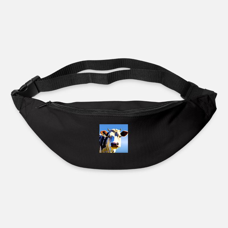 Kuh mit Hörnern - Gürteltasche - Schwarz