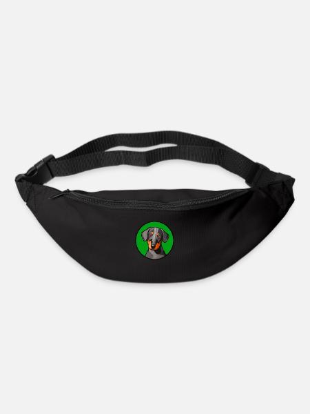 Motif graphique Dachshund Design dans le cercle vert - Sac banane - noir
