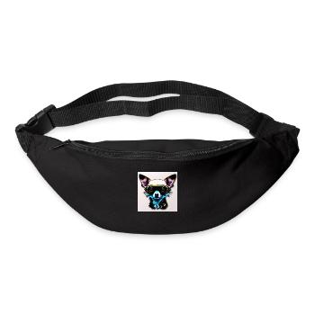 Chihuahua futuristisch mit Brille - Gürteltasche - Schwarz - Vorne
