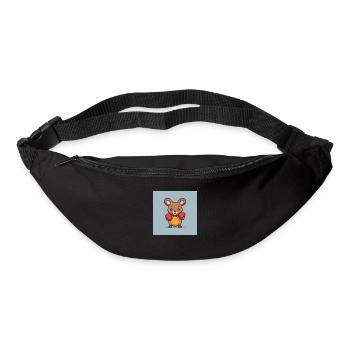 Cute kangaroo with box gloves - Bum bag - black - Front