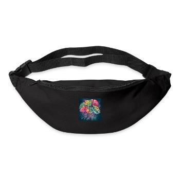 Hand-drawn watercolor Monstera plant - Bum bag - black - Front