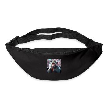Äffchen mit Getränk Geschenk - Gürteltasche - Schwarz - Vorne