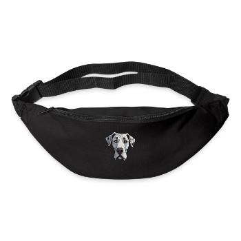 Deutsche Dogge Kopf Comic Cartoon Hundefreund - Gürteltasche - Schwarz - Vorne