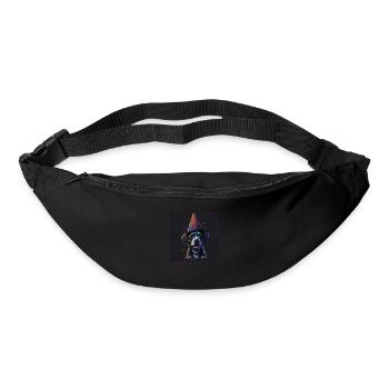Chien avec chapeau d’anniversaire - Sac banane - noir - Devant