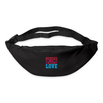 Nurses heal with love - Bum bag - black - Front