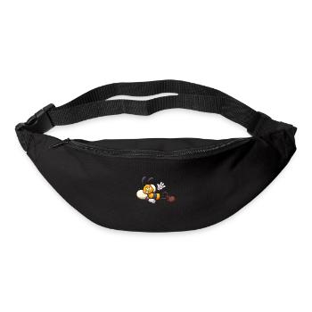 Abeille de dessin animé en ponte - Sac banane - noir - Devant