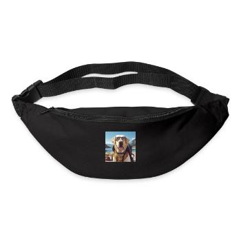 Labrador with sunglasses and backpack on vacation - Bum bag - black - Front