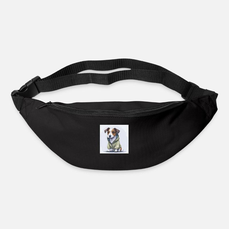 Jack Russel Terrier im Hoodie. - Gürteltasche - Schwarz