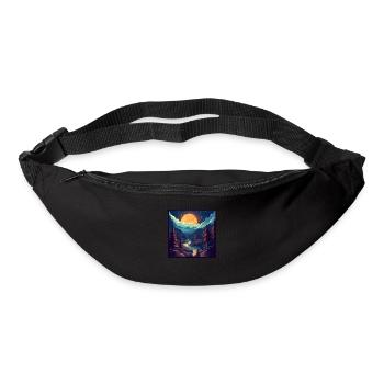 Forest landscape at night - Bum bag - black - Front