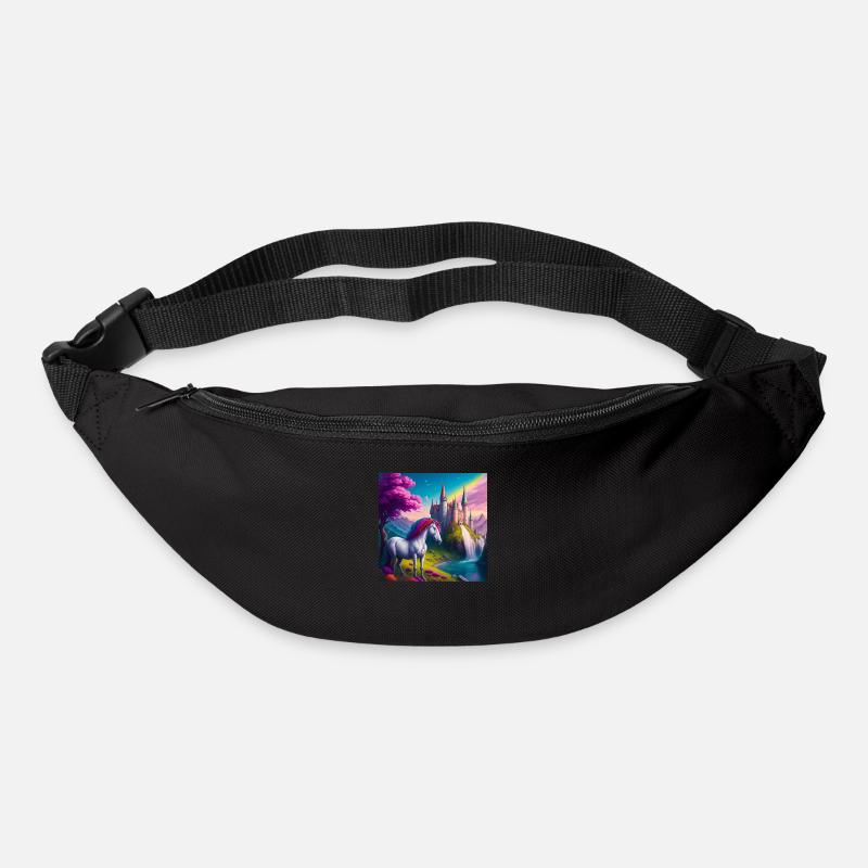 Magisches Einhorn im Wunderland - Gürteltasche - Schwarz