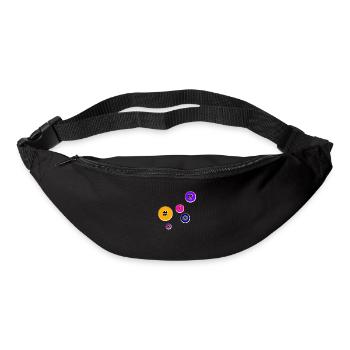 Schaltflächen mit Zeichen - Gürteltasche - Schwarz - Vorne