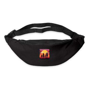 Synthwave chasseurs traditionnels africains - Sac banane - noir - Devant