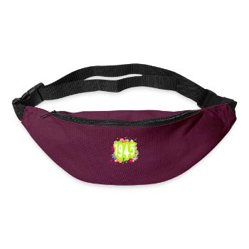 Année 1945 anniversaire Groovy floral - Sac banane - bordeaux  - Devant