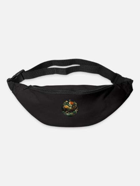 carpe et fille aux cheveux roux - Sac banane - noir
