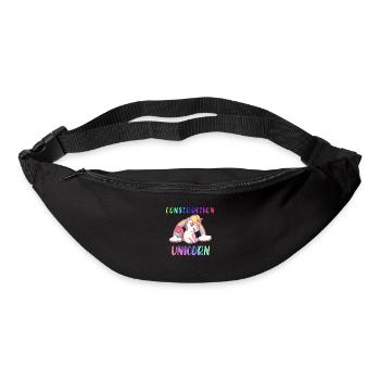 Bagger Baustelle Bauarbeiterin Mädchen I Geschenk - Gürteltasche - Schwarz - Vorne