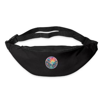 nice summer view, water flow with sun and mountain - Bum bag - black - Front
