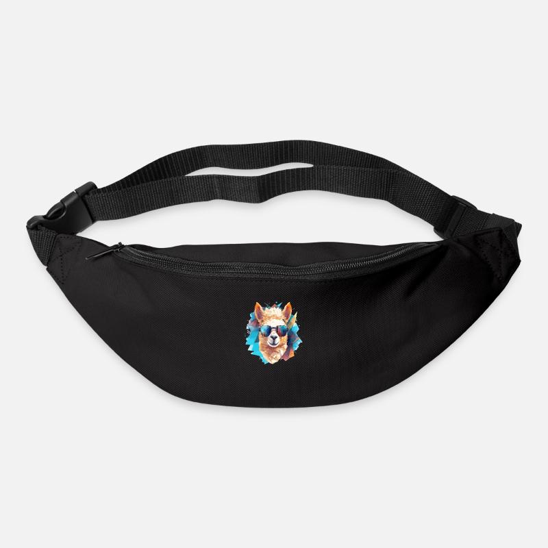 Alpaga avec casque Type Polygone - Sac banane - noir