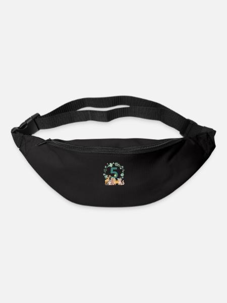 5e anniversaire - cinquième anniversaire animaux - Sac banane - noir