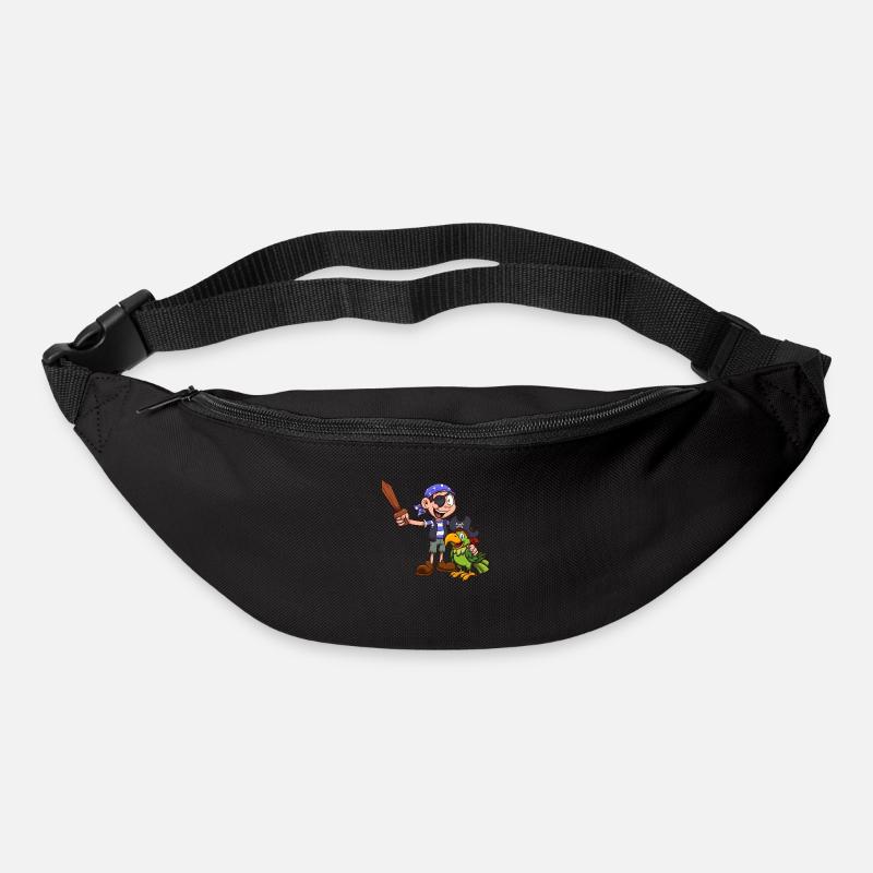 Pirate Kid Et Perroquet - Sac banane - noir