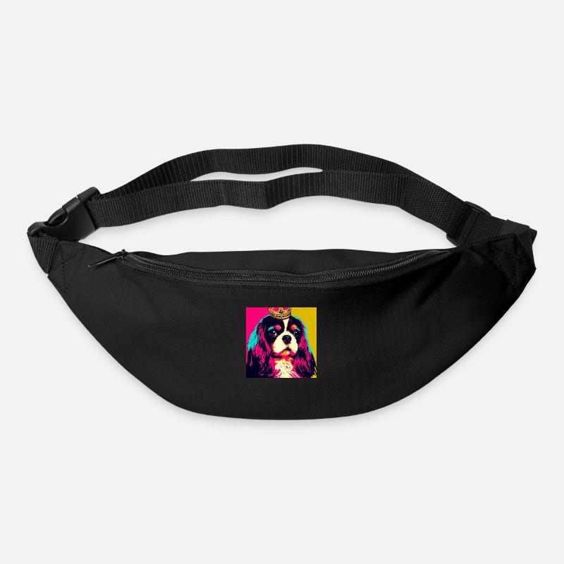 Cavalier King Charles Spaniel Pop Art - Sac banane - noir