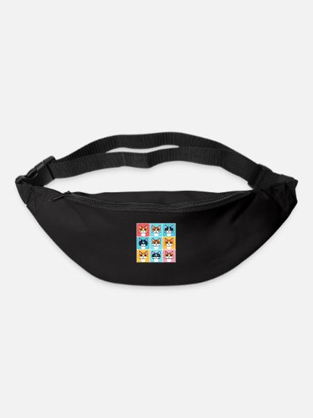 Cute Cat Color Pattern - Bum bag - black